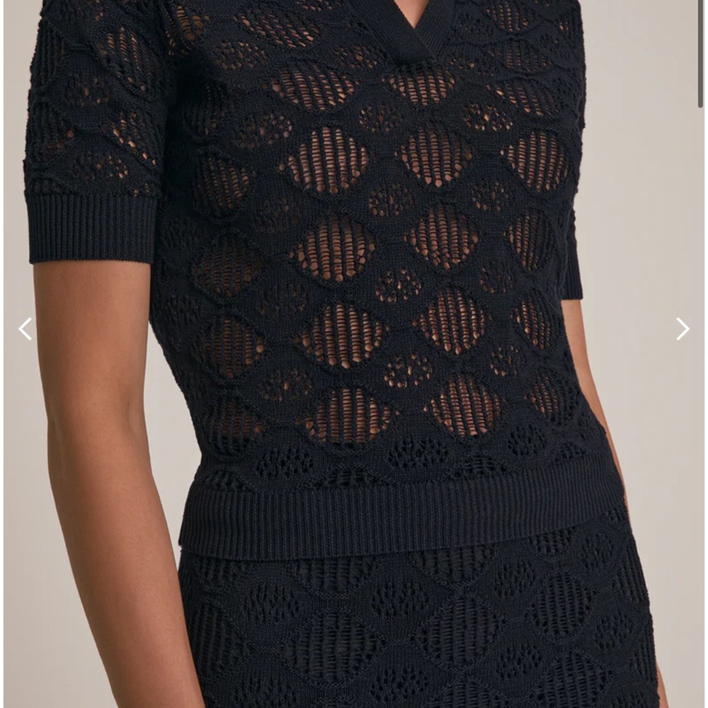 Favorite Daughter Navy Knit Set. XS Courtside Skirt & SMALL Courtside Polo